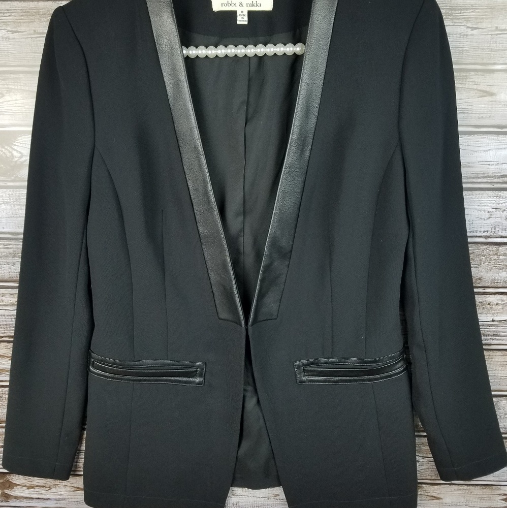 Robbi Nikki blazer Vegan leather trim - Picture 2 of 6